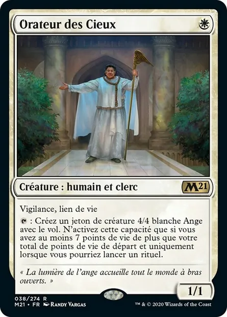 Orateur des Cieux, carte Magic M21 38 — extension Core Set 2021