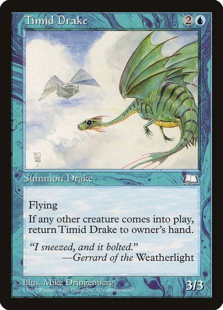 Timid Drake, Magic card WTH 54 — Weatherlight set