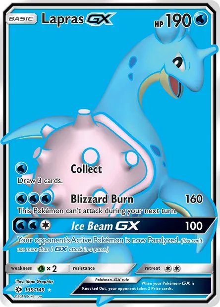 Lapras GX, Pokémon card SUM 139 — Sun & Moon set