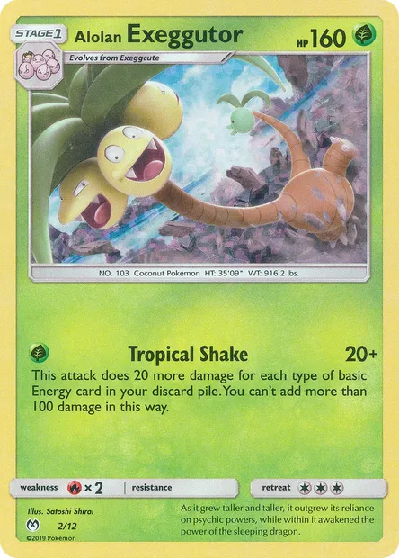 Alolan Exeggutor, Pokémon card MCD19 2 — McDonald's Collection 2019 set