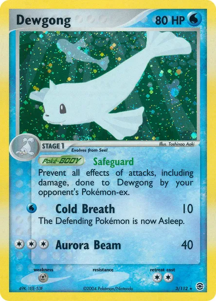 Dewgong, Pokémon card RG 3 — FireRed & LeafGreen set