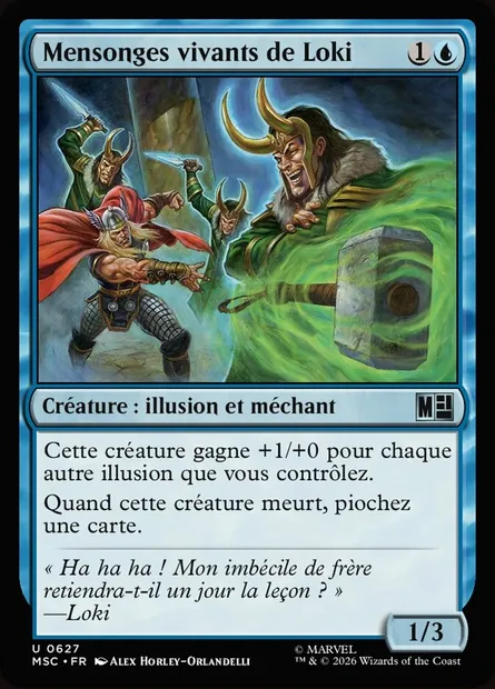 Mensonges vivants de Loki, carte Magic MSC 627 — extension Marvel Super Heroes Commander