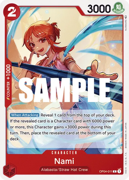 Nami, carte One Piece OP04-011 — extension KINGDOMS OF INTRIGUE