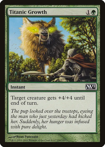 Titanic Growth, Magic card M12 198 — Magic 2012 set