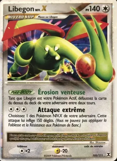 Libegon Niv. X, carte Pokémon RR 105 — extension Rivaux Émergeants