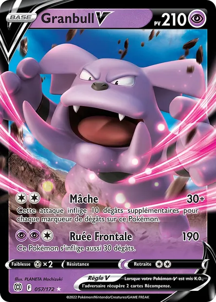 Granbull V, carte Pokémon BRS 057 — extension Stars Étincelantes