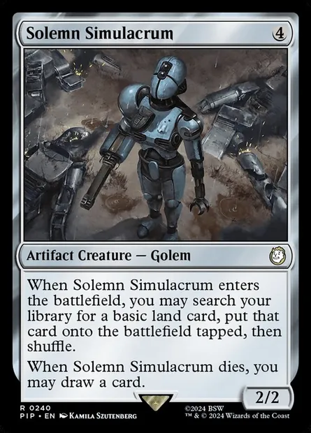 Solemn Simulacrum, Magic card PIP 240 — Fallout set