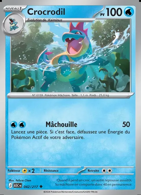 Crocrodil, carte Pokémon ASC 042 — extension Héros Transcendants