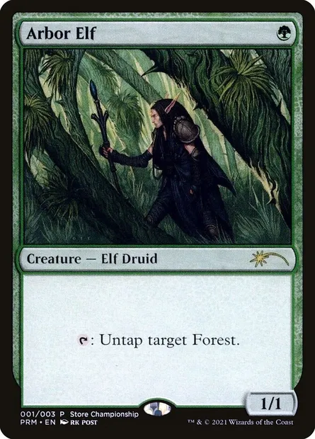 Arbor Elf, Magic card PW21 1 — Wizards Play Network 2021 set