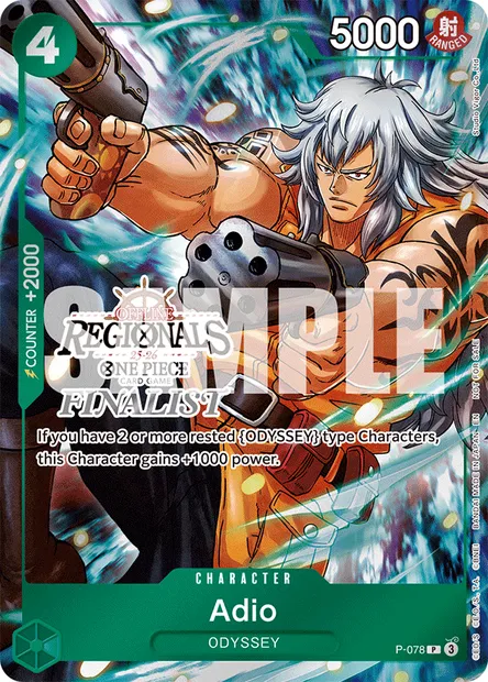 Adio, One Piece card P-078 — Promotion card set