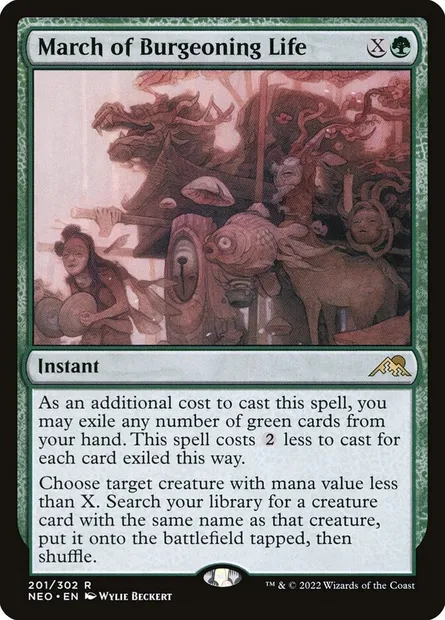 March of Burgeoning Life, Magic card NEO 201 — Kamigawa: Neon Dynasty set