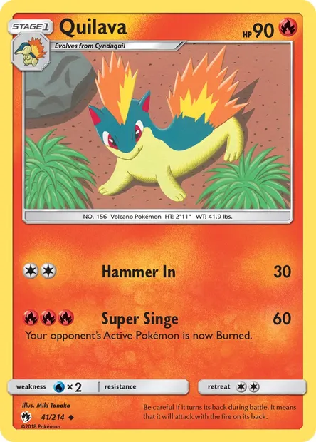 Quilava, Pokémon card LOT 41 — Lost Thunder set