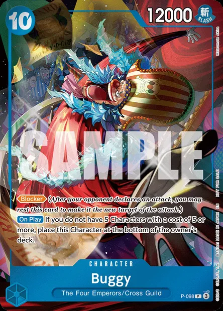 Buggy, One Piece card P-098 — Promotion card set