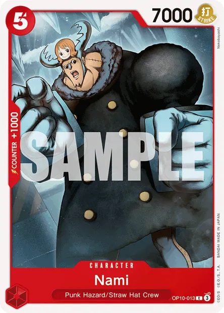 Nami, One Piece card OP10-013 — ROYAL BLOOD set
