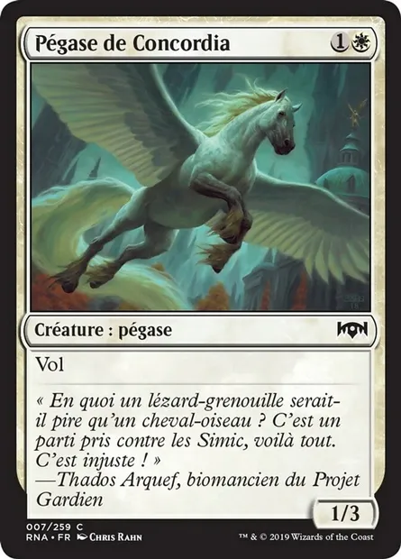 Pégase de Concordia, carte Magic RNA 7 — extension L'allégeance de Ravnica