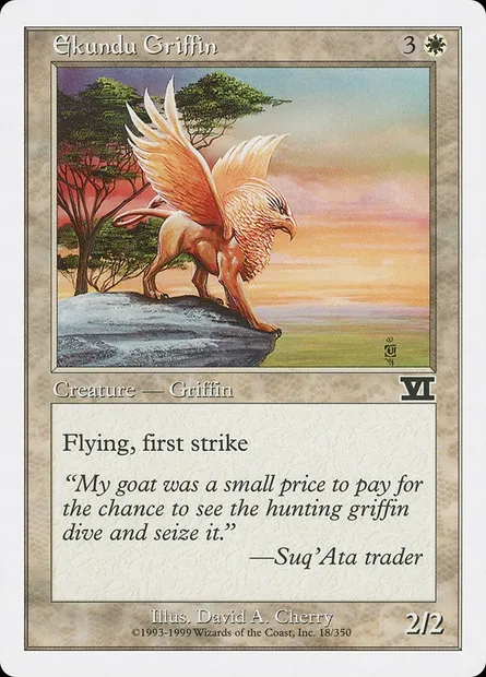 Ekundu Griffin, Magic card 6ED 18 — Classic Sixth Edition set