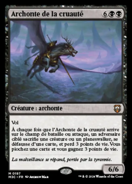 Archonte de la cruauté, carte Magic M3C 197 — extension Modern Horizons 3 Commander