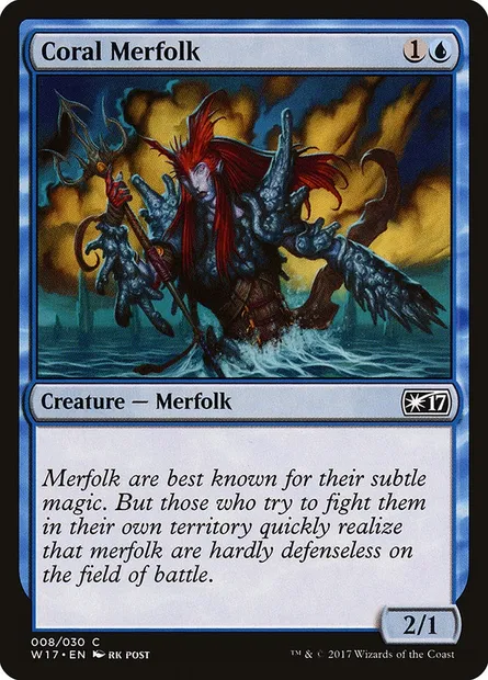 Coral Merfolk, Magic card W17 8 — Welcome Deck 2017 set