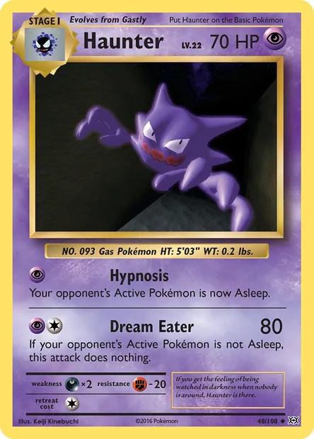 Haunter, Pokémon card EVO 48 — Evolutions set