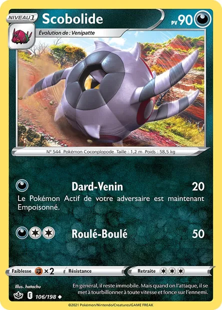 Scobolide, carte Pokémon CRE 106 — extension Règne de Glace