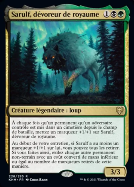 Sarulf, dévoreur de royaume, carte Magic KHM 228 — extension Kaldheim