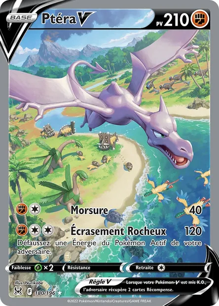 Ptéra V, carte Pokémon LOR 180 — extension Origine Perdue