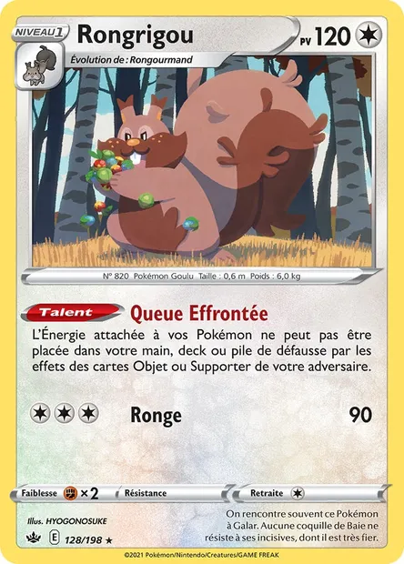 Rongrigou, carte Pokémon CRE 128 — extension Règne de Glace