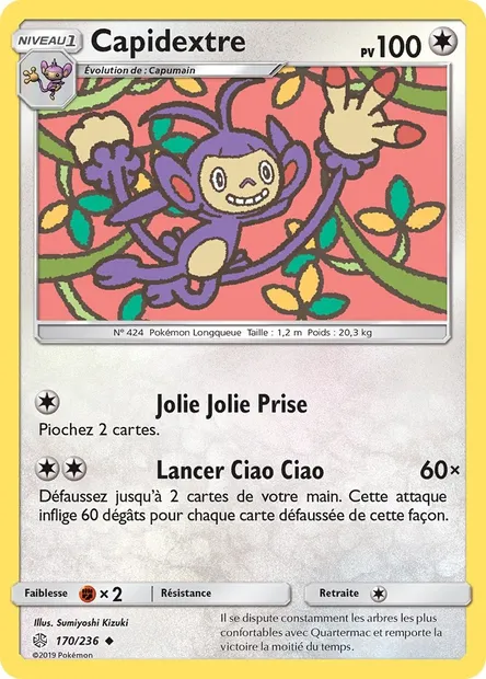 Capidextre, carte Pokémon CEC 170 — extension Éclipse Cosmique
