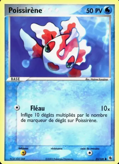 Poissirène, carte Pokémon RS 55 — extension EX Rubis & Saphir