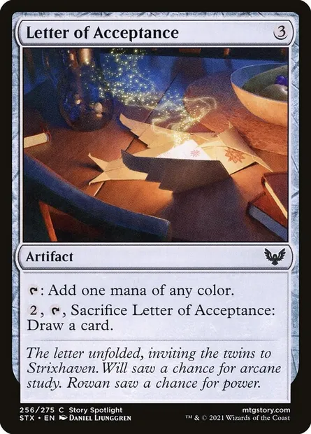 Letter of Acceptance, Magic card STX 256 — Strixhaven: School of Mages set