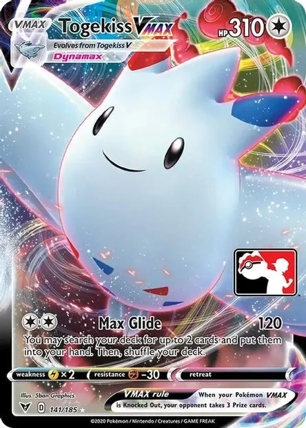 Togekiss VMAX, carte Pokémon PPS 141-2 — extension Play! Pokémon Prize Pack Series