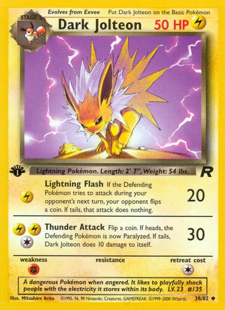Dark Jolteon, Pokémon card TR 38 — Team Rocket set