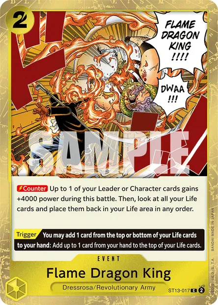 Flame Dragon King, carte One Piece ST13-017 — extension The Three Brothers