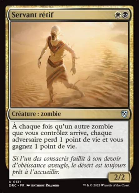 Servant rétif, carte Magic DRC 121 — extension Aetherdrift Commander
