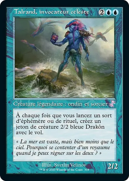 Talrand, invocateur céleste, carte Magic TSR 318 — extension Spirale Temporelle Remastered