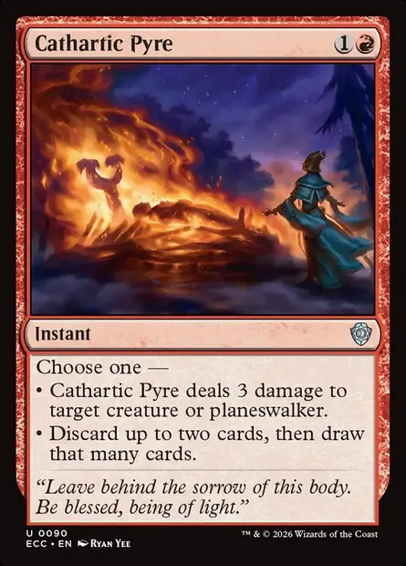 Cathartic Pyre, Magic card ECC 90 — Lorwyn Eclipsed Commander set