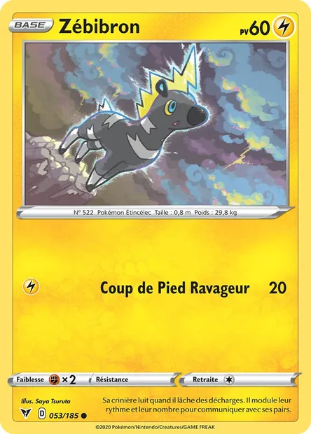 Zébibron, carte Pokémon VIV 53 — extension Voltage Éclatant