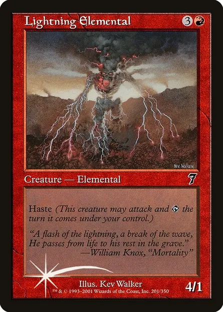 Lightning Elemental, Magic card 7ED 201★ — Seventh Edition set