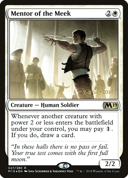 Mentor des humbles, carte Magic PM19 27s — extension Core Set 2019 Promos