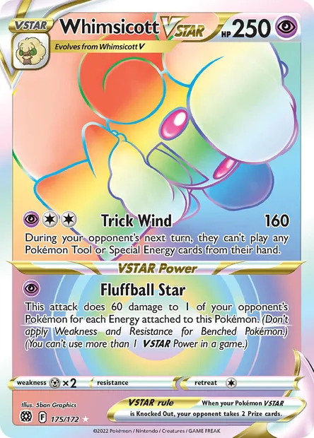 Whimsicott VSTAR, Pokémon card BRS 175 — Brilliant Stars set