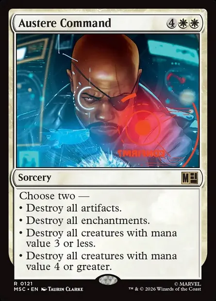 Austere Command, Magic card MSC 121 — Marvel Super Heroes Commander set