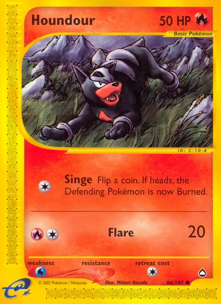 Houndour, Pokémon card AQ 86 — Aquapolis set