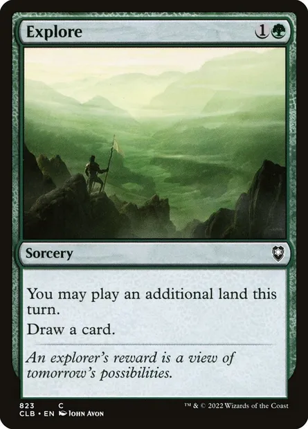 Explore, Magic card CLB 823 — Commander Legends: Battle for Baldur's Gate set