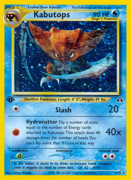 Kabutops, Pokémon card ND 6 — Neo Discovery set