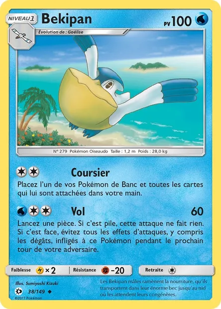 Bekipan, carte Pokémon SUM 38 — extension Soleil et Lune