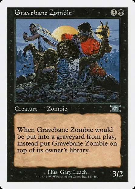 Zombie récurrent, carte Magic 6ED 133 — extension Classic Sixth Edition