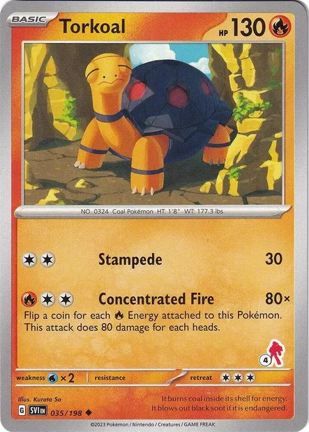 Chartor, carte Pokémon BA24 035-4 — extension Battle Academy 2024