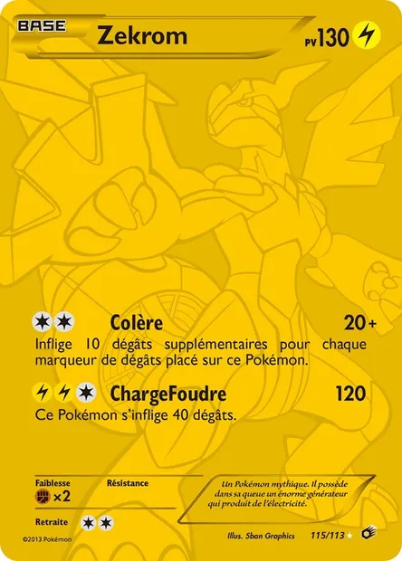 Zekrom, carte Pokémon LTR 115 — extension Legendary Treasures