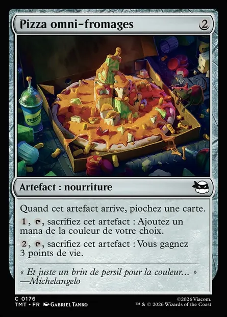 Pizza omni-fromages, carte Magic TMT 176 — extension Teenage Mutant Ninja Turtles