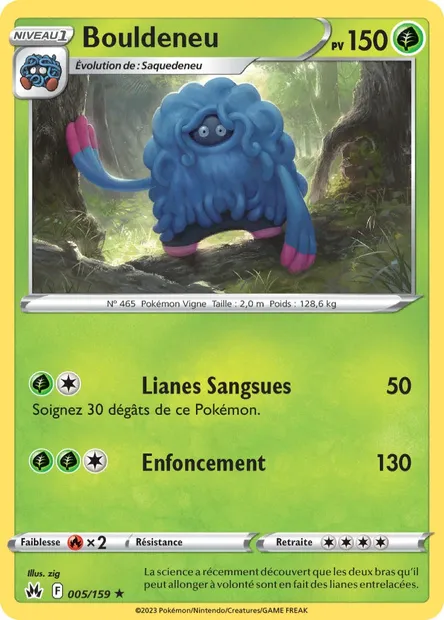 Bouldeneu, carte Pokémon CRZ 005 — extension Zénith Suprême